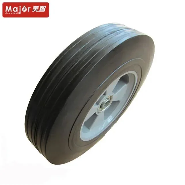 10 Inch Solid Wheel Flat Free Tires Tubeless Tyres with Plastic Rim 10X2 for Mechanical Vehicle