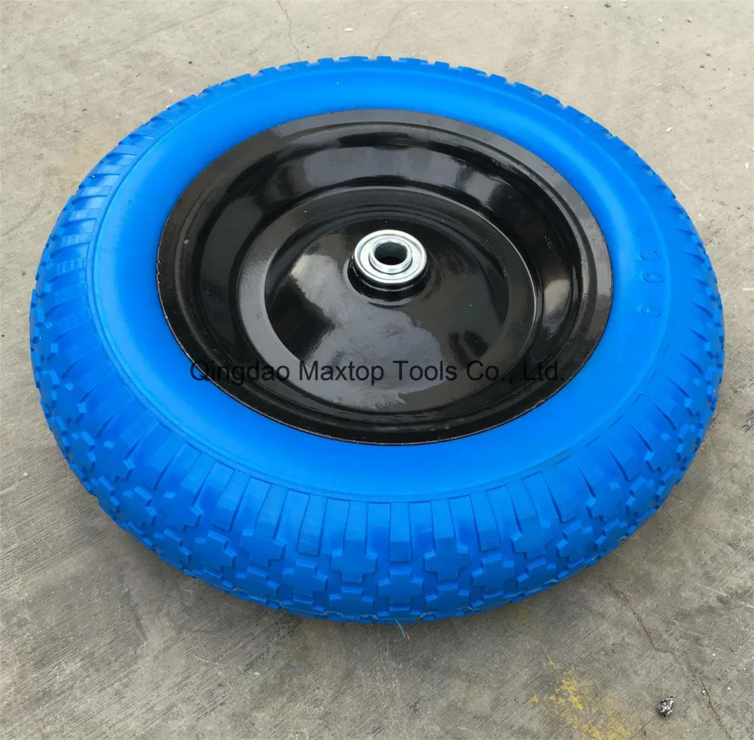 4.00-8 Maxtop Flat Free PU Foam Solid Trolley Wheel