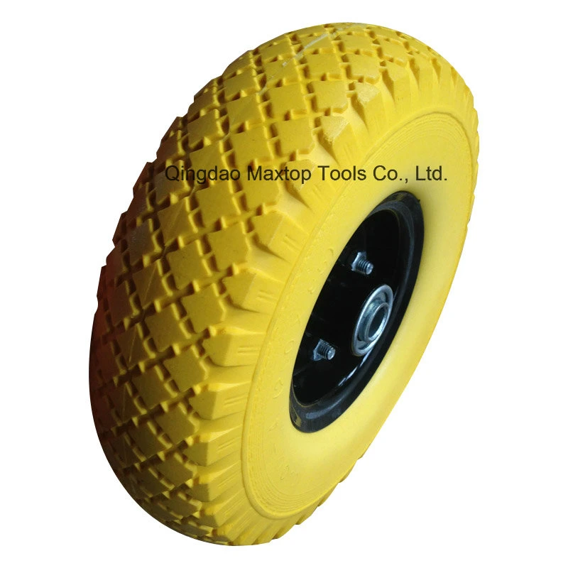 4.00-8 Maxtop Flat Free PU Foam Solid Trolley Wheel