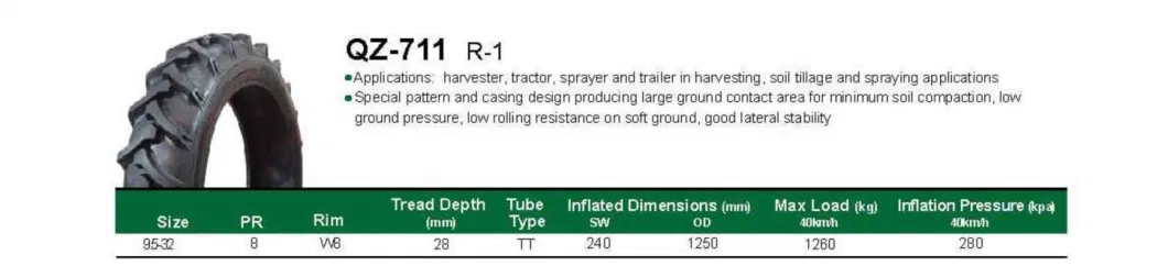 OEM Large Cultivator Sprayer 9.5-32/48 Herringbone Tyre 11-32/12.4-48