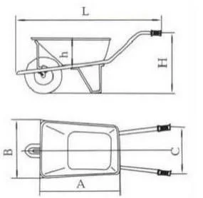 Single Wheel Garden Hand Trolley Steel Wheelbarrow Schubkarre