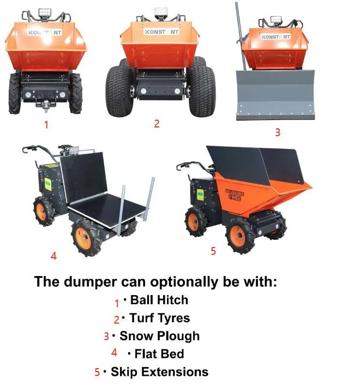 Tip Bogie of electric Mini Dumper Power Barrow Garden Loader Mini Transporter