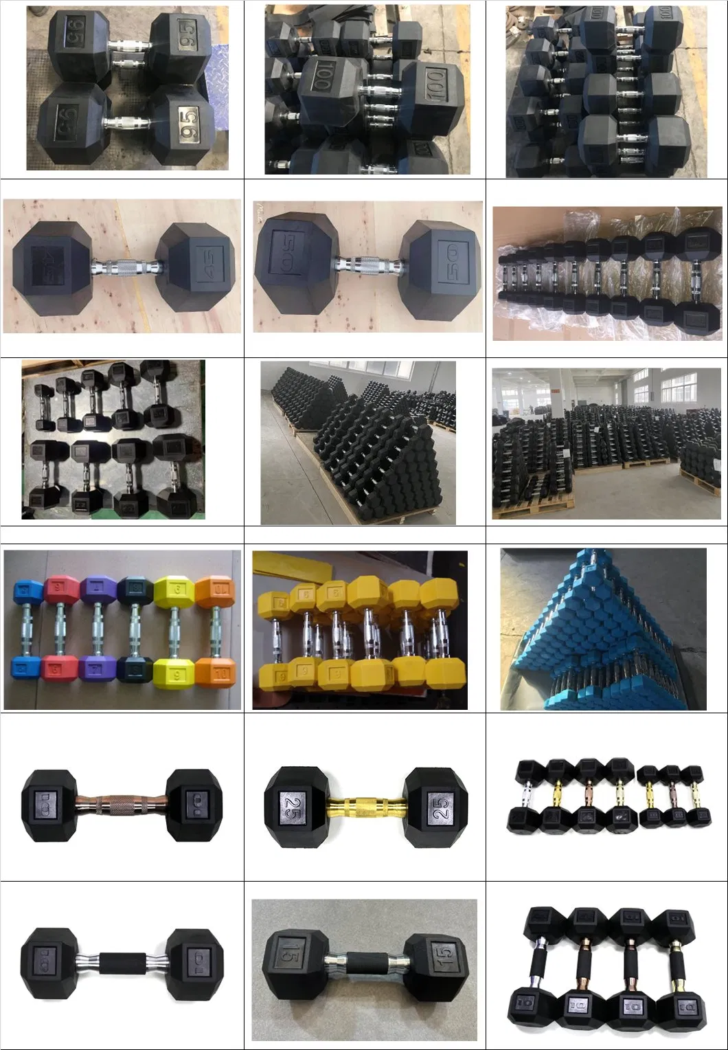 Black Rubber Coated Hex Dumbbell