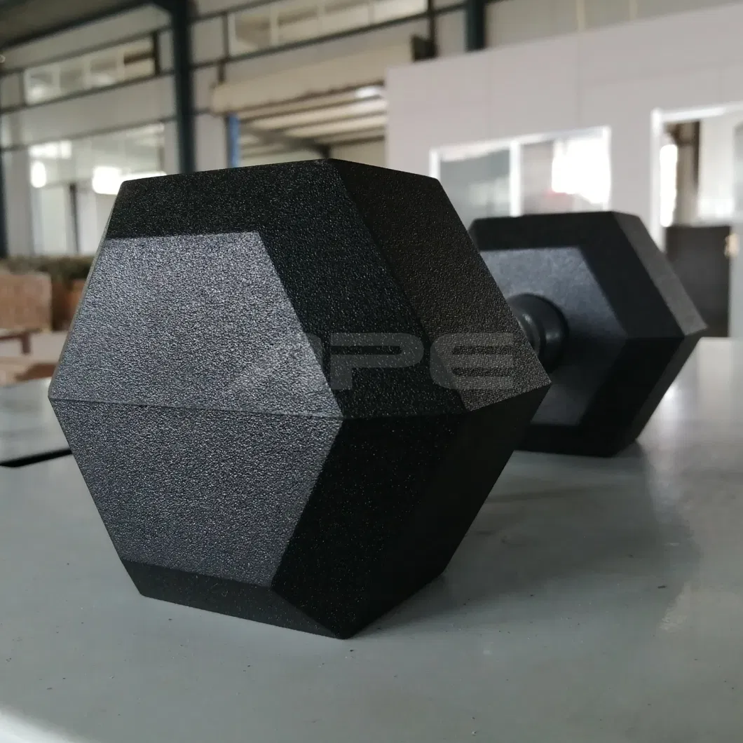 Ape Fitness Equipment Rubber Hex Dumbbell for Gymnasium Home