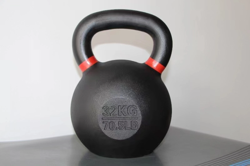 Black Customized Iron Kettlebell with Colour D Rings