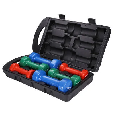 Body Building Vinyl Coated Dumbbell Cheap 6kg Hexagon Dumbbells Set