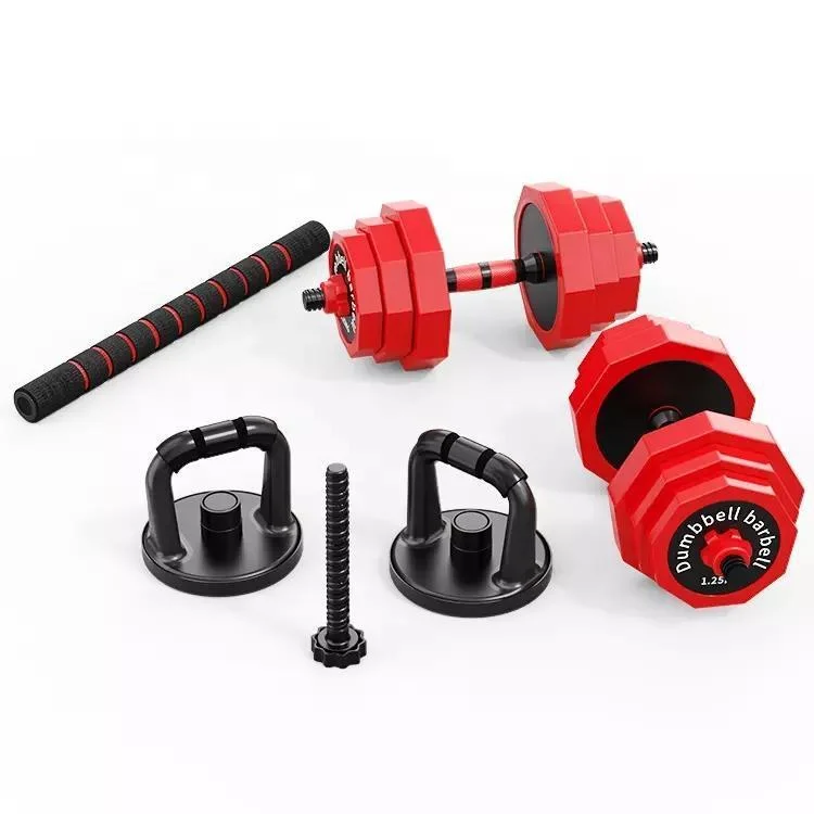 2-in-1 Adjustable Barbell Kettlebell Dumbbell Set