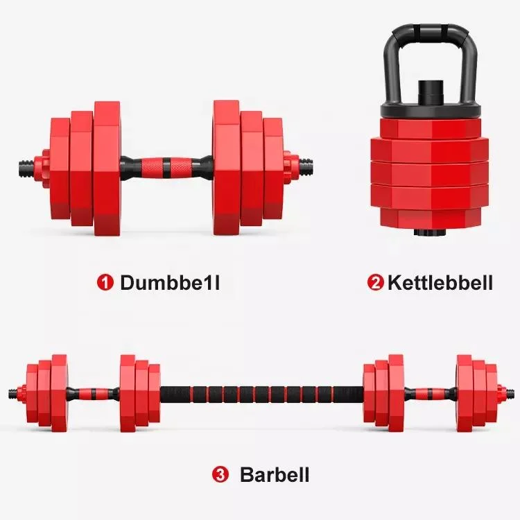 2-in-1 Adjustable Barbell Kettlebell Dumbbell Set