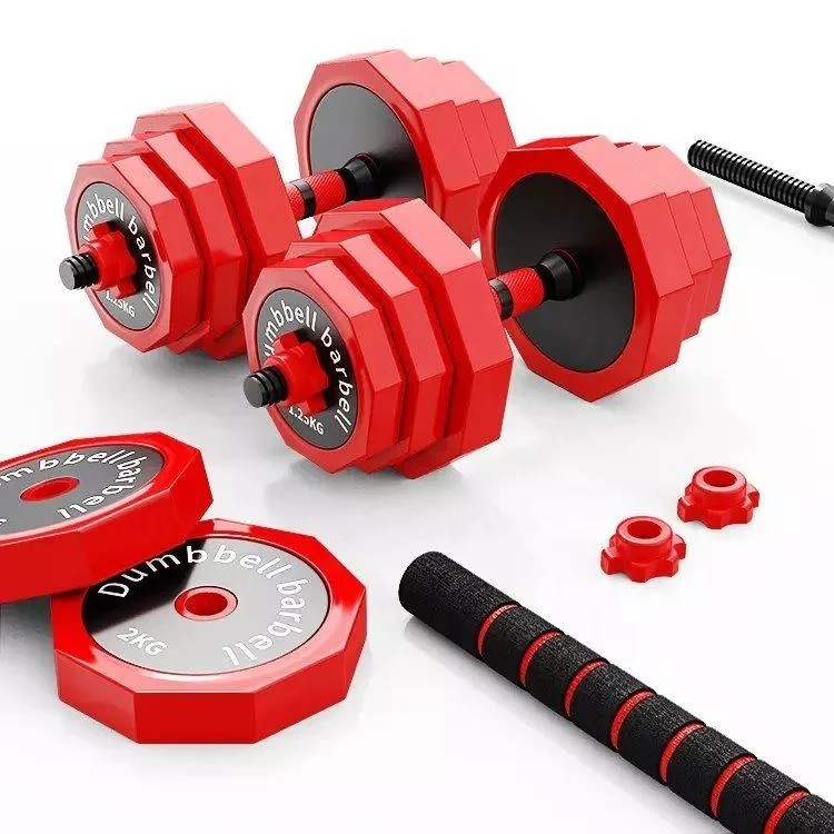 2-in-1 Adjustable Barbell Kettlebell Dumbbell Set