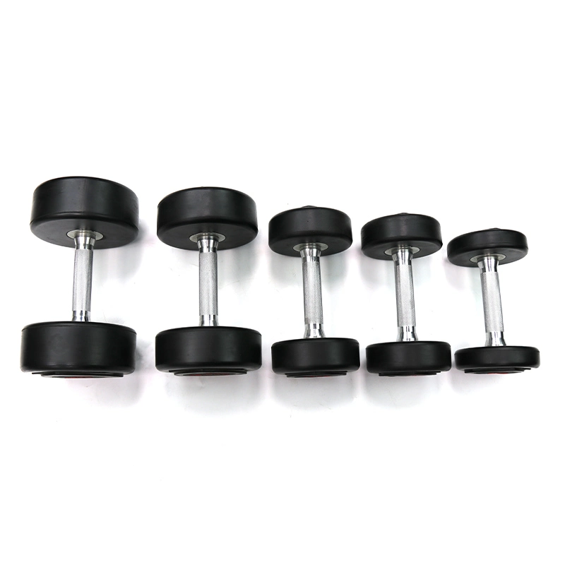 Hot Sell Black Round Rubber Coated Dumbbell