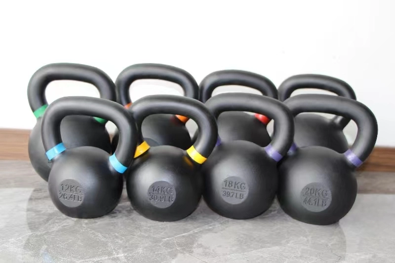 Black Customized Iron Kettlebell with Colour D Rings