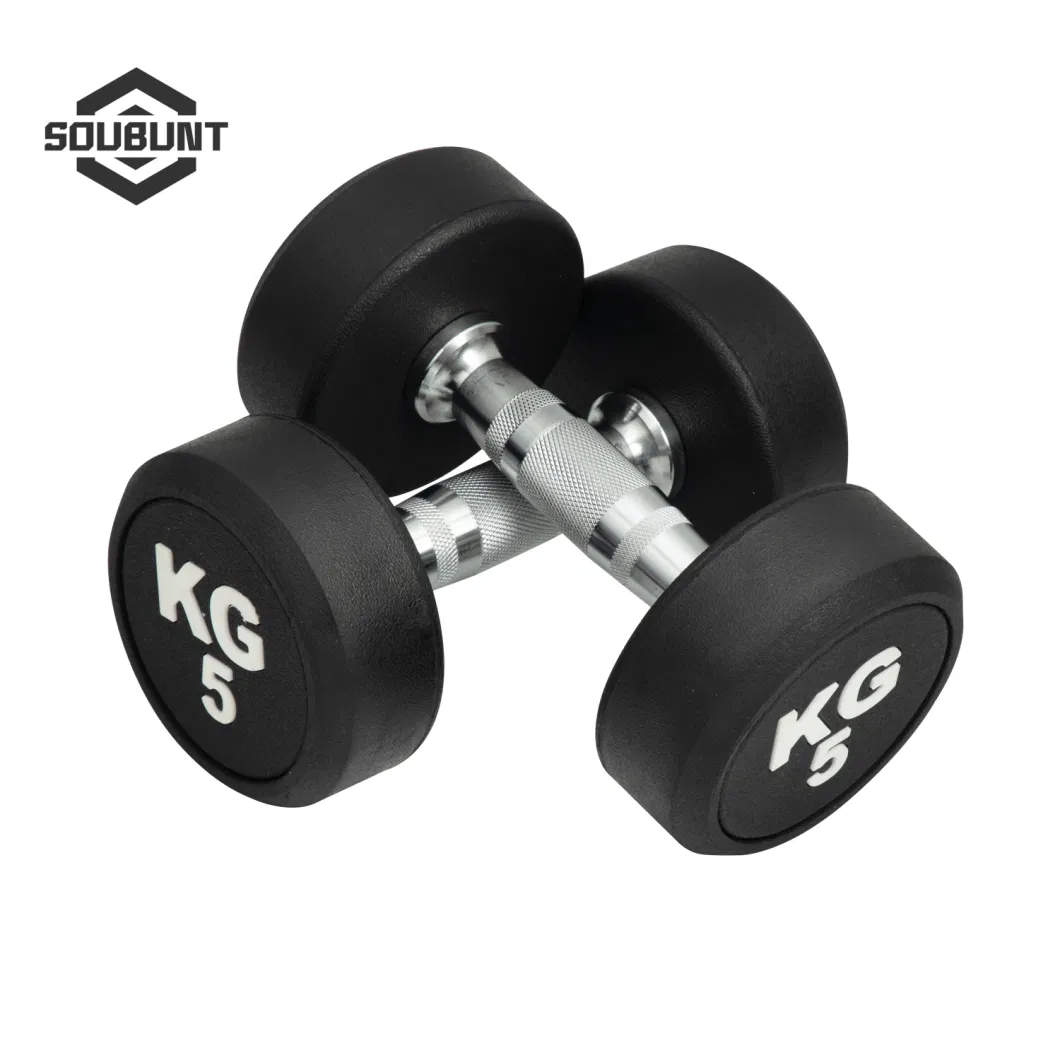 Urethane Dumbbell Cross Fitness Free Weights Rubber Round Head Dumbbells