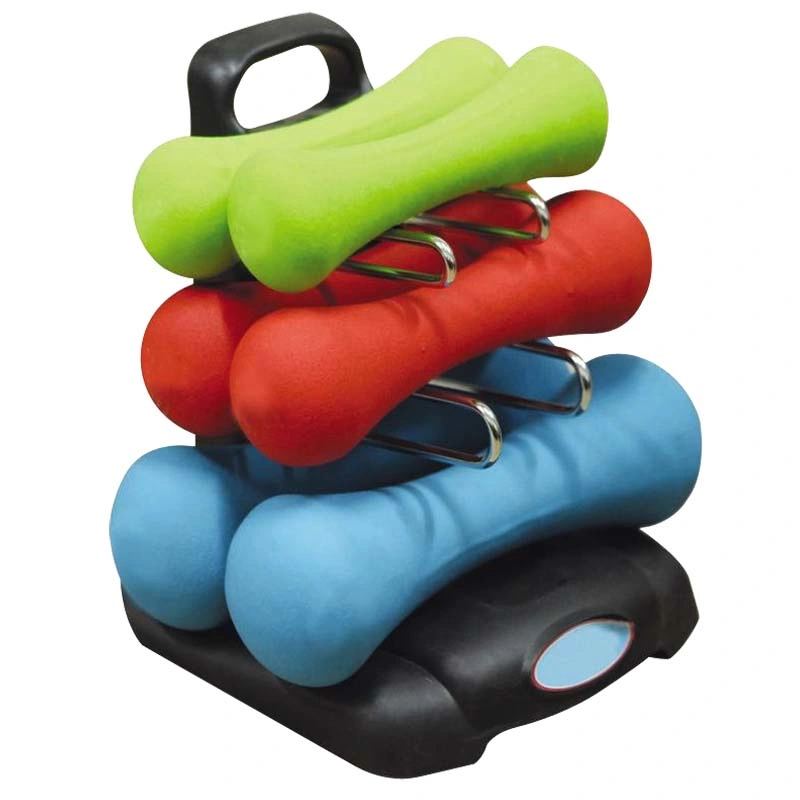 Vinyl Neoprene Dumbbell Set with Rack