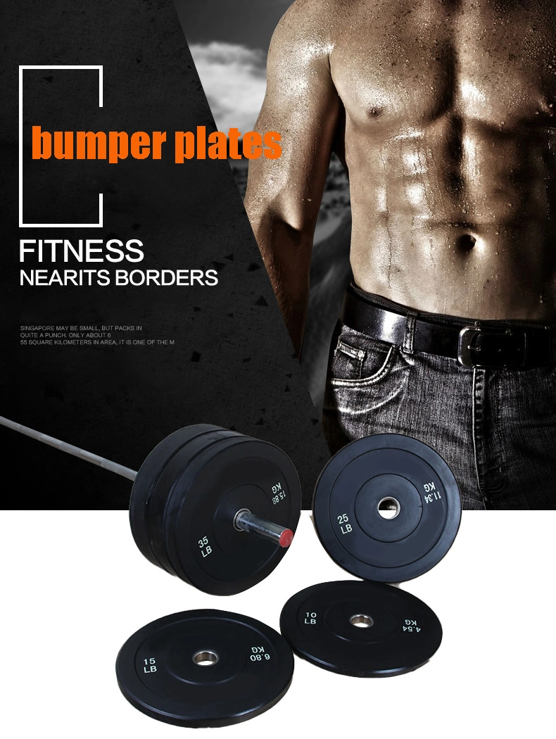 Wholesale Gym Weight Lifting Rubber Bumper Plates Standard Black 2 Inch Lbs Kg Barbell Fitness Training Equipment Weight Plate 20kg