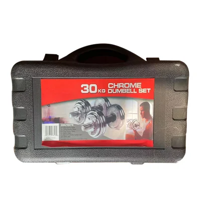 Venta caliente Electroplaciado Acero cromado Dumbbell pesas ajustables Gimnasio Juego de mancuerno Juego de mancuerno cromado