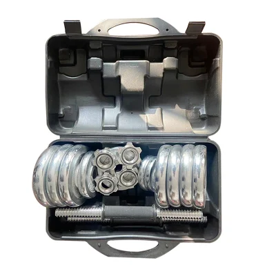 Venta caliente Electroplaciado Acero cromado Dumbbell pesas ajustables Gimnasio Juego de mancuerno Juego de mancuerno cromado