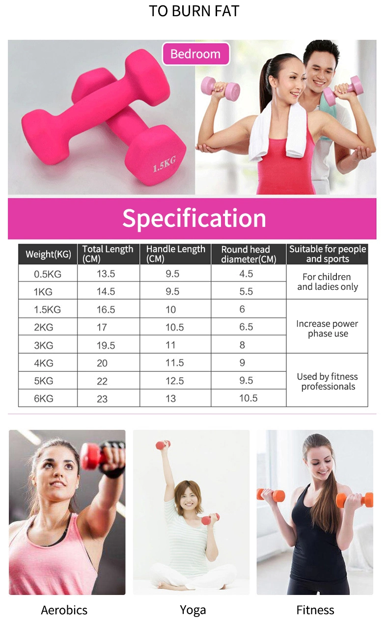 Colorful Woman Use Dumbell/Kids Dumbbell Set