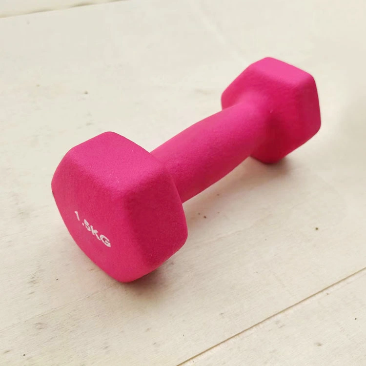 Woman Use Vinyl Dumbbell Colorful