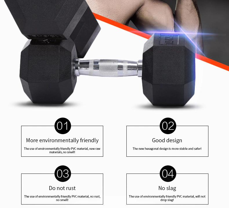 Wholesale Private Label Black Rubber Adjustable Hex Dumbbell Set