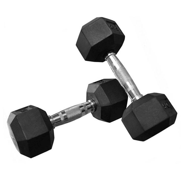 Rubber Fitness Gym Equipment Hexagon Set Hex Dumbbell