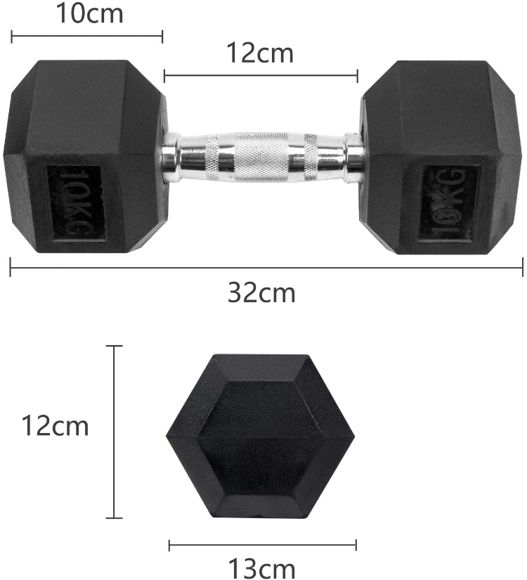 Home 7.5kg Dumbbell Gym Fitness 1kg-50kg Dumbbell Set Hex Rubber Dumbbells for Sale