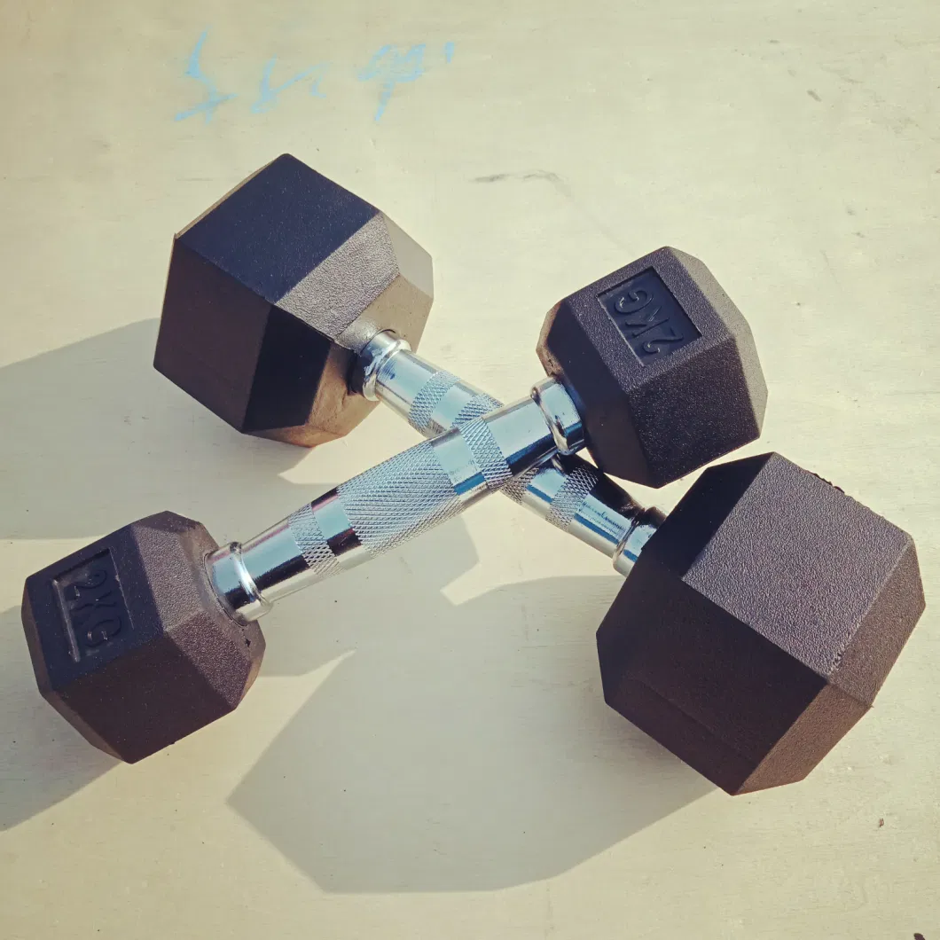 Popular Hexagon Dumbell 2022 Hot Sell Dumbbell Hex Logo Customized Rubber Hex Dumbbells