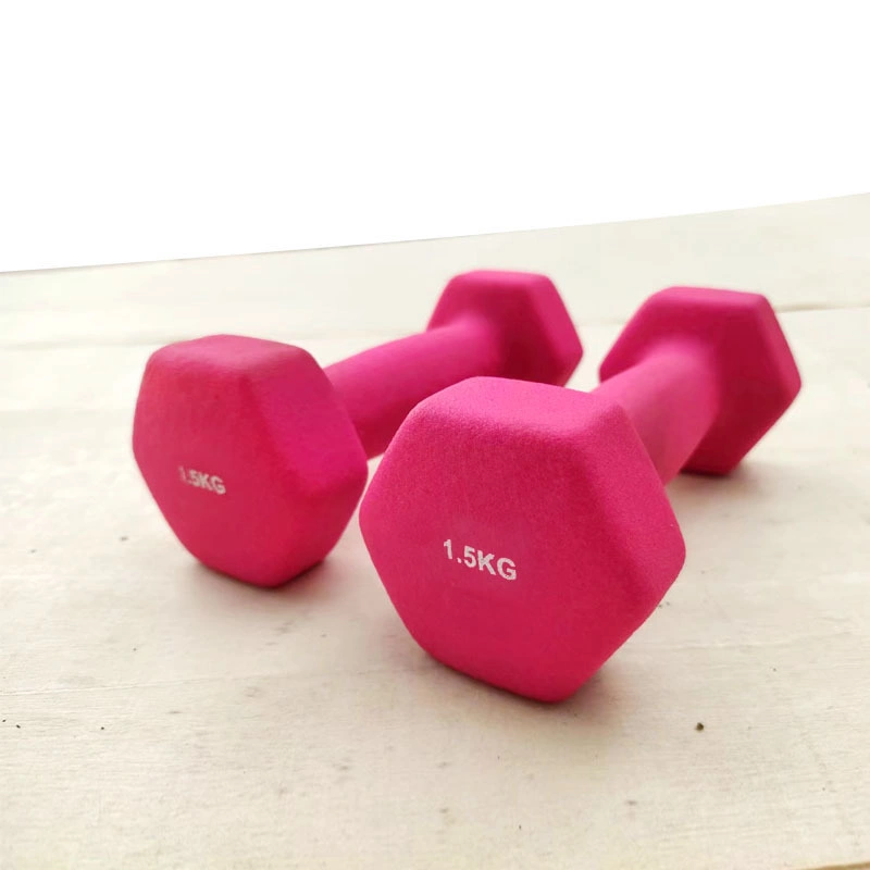 Woman Use Vinyl Dumbbell Colorful