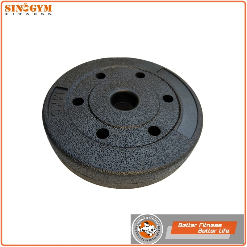 Black Plastic Cement Dumbbell Weight Plate