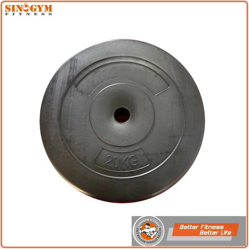 Black Plastic Round PE Cement Dumbbell Weightlifting Weight Plate