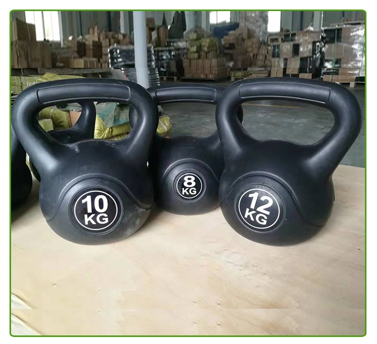 Household Weight Lifting Gym Equipment Manufacture Power Training Rubber Coated Cement Kettlebell