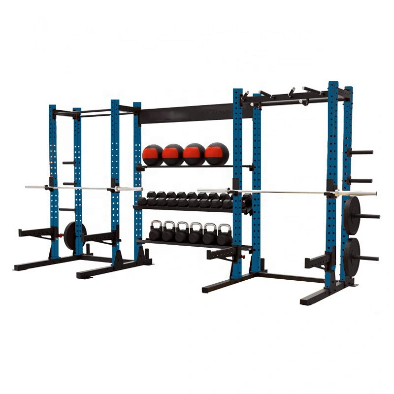 Athletics Fitness Power Rack Squat Cage Home Gym Training Station Weightlifting Cage Fitness Bodybuilding Space Saving Wall Mounted Folding Power Squat Rack