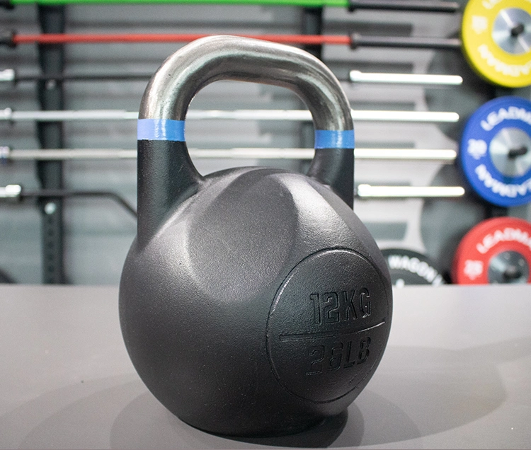 Leadman Professional Gym Product Matte Black Colorful Circle Precoated Powder Coating High Quality Steel Competition Kettlebell