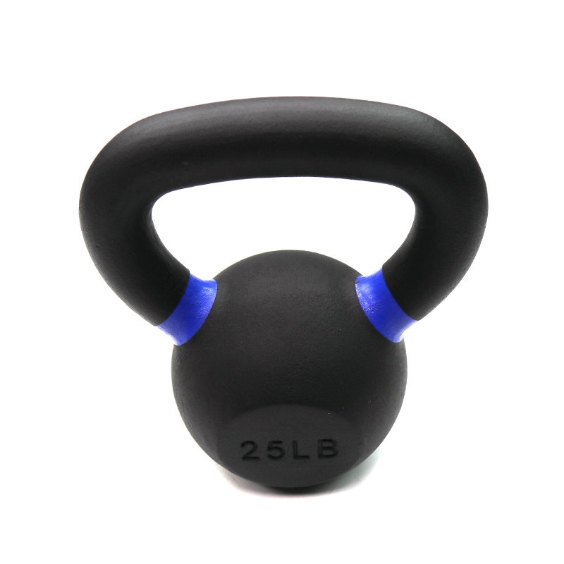 Black Cast Iron Kettlebell with Colour Rings