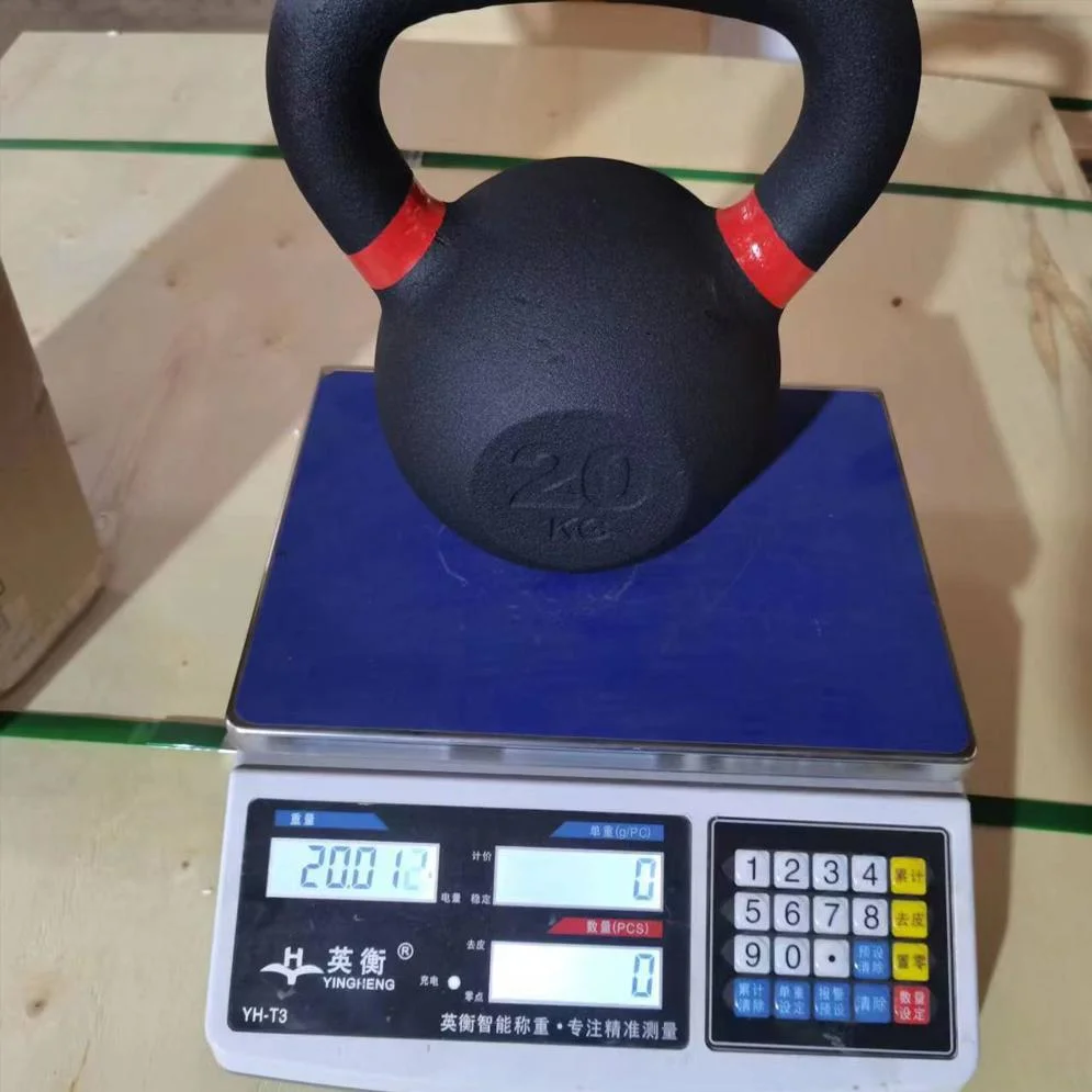 Black Cast Iron Kettlebell with Colour Rings