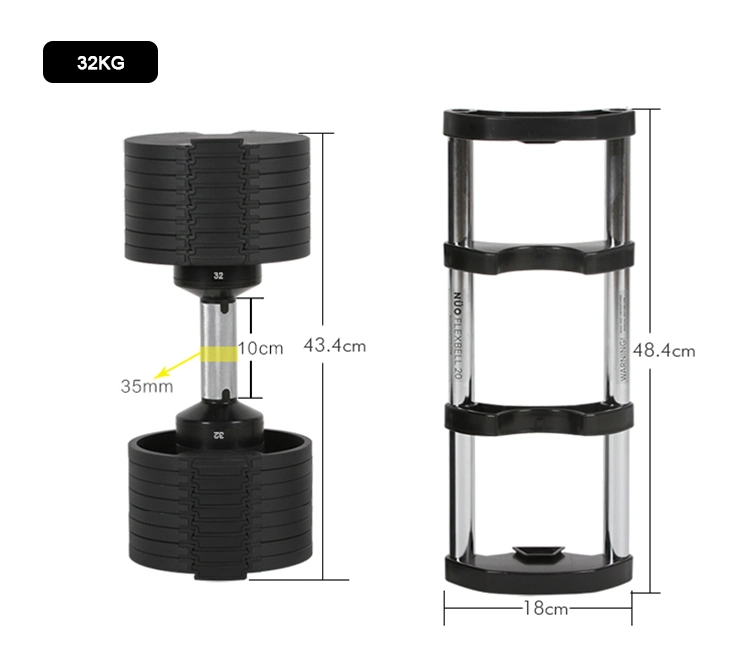 Home Gym Equipment Dumbbels Weights Set Free Weights Lifting Adjustable Holder Dumbells Sets Rack Adjustable Dumbbell