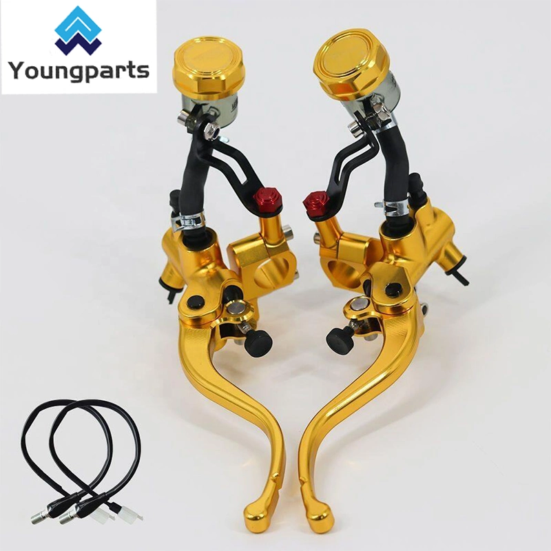 Youngparts 19rcs 7/8&prime;&prime; 22mm Motorcycle Handlebar Lever Master Cylinder Levers Hydraulic Brake Pump Clutch Handle Reservoir Set for Big Bike