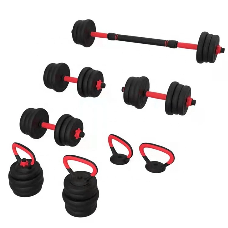 China Hot Sale Strength Adjustable Kettlebell Barbell Bar Bumper Plates Weight Lifting Training Dumbbell Set