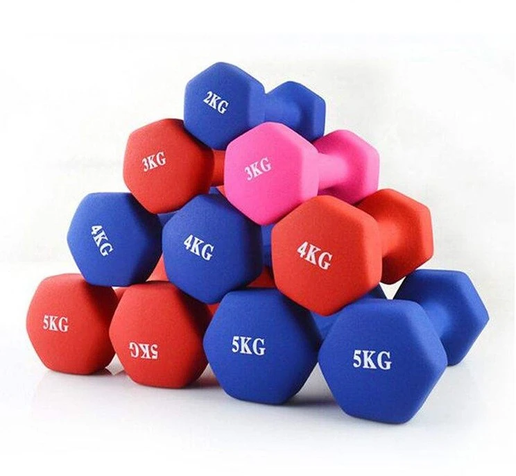 Manufacture China Factory Wholesale Price Gym Lifting Strength Equipment Cheap Vinyl Neoprene Coated Dumbbells for Free Weight