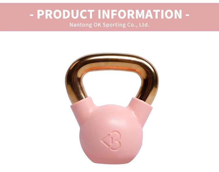 Wholesale Professional High Quality Home Gym Use Fitness Custom Logo Portable No Slip Premium Coated Pink Rubber Kettlebell