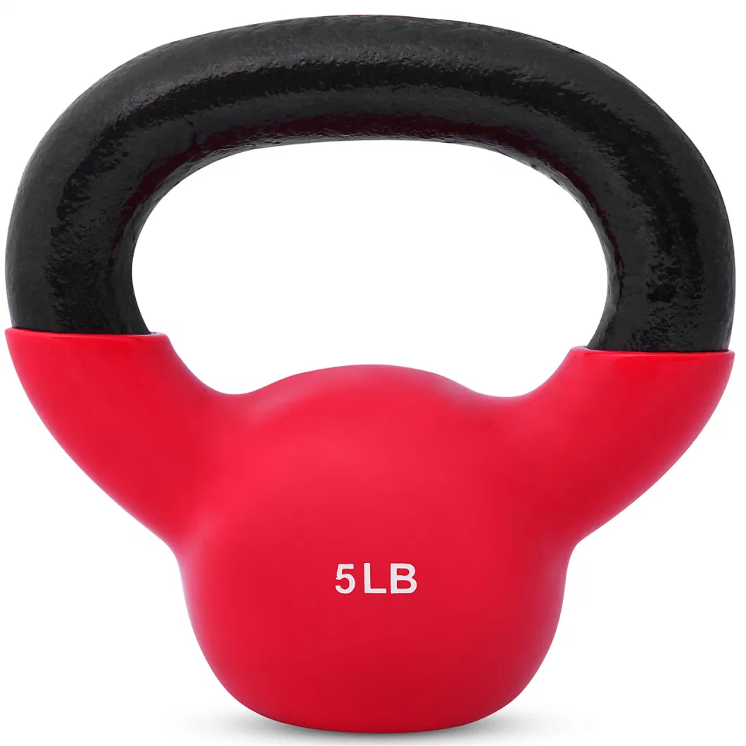 5lb Body Building Colorful Vinyl Coated Weight Lifting Home Gym Power Coated Equipment Free Weights Vinyl Kettlebell