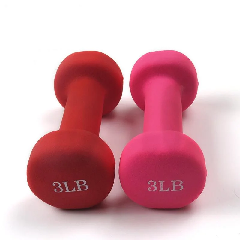 Amazon Neoprene Dumbbells Cross Fitness Gym Equipment Color Fixed Rubber Coated Dumbbell