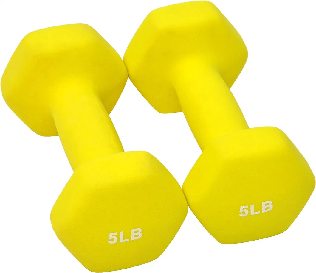 Factory Supplied High Quality Anti-Roll, Hex Shape Dumbbell Variously Colored Dumbbel