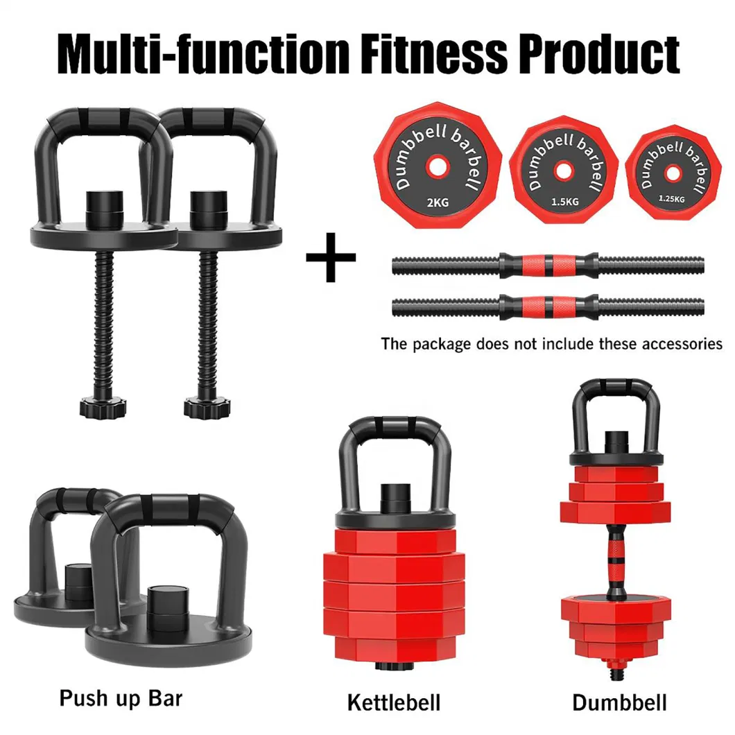 Dumbbells Colored 10/15/20/25/30/40kg 2 In1 Adjustable Barbell Kettle Bell Dumbbell Set Cast Iron Cement Dumbbell Sets