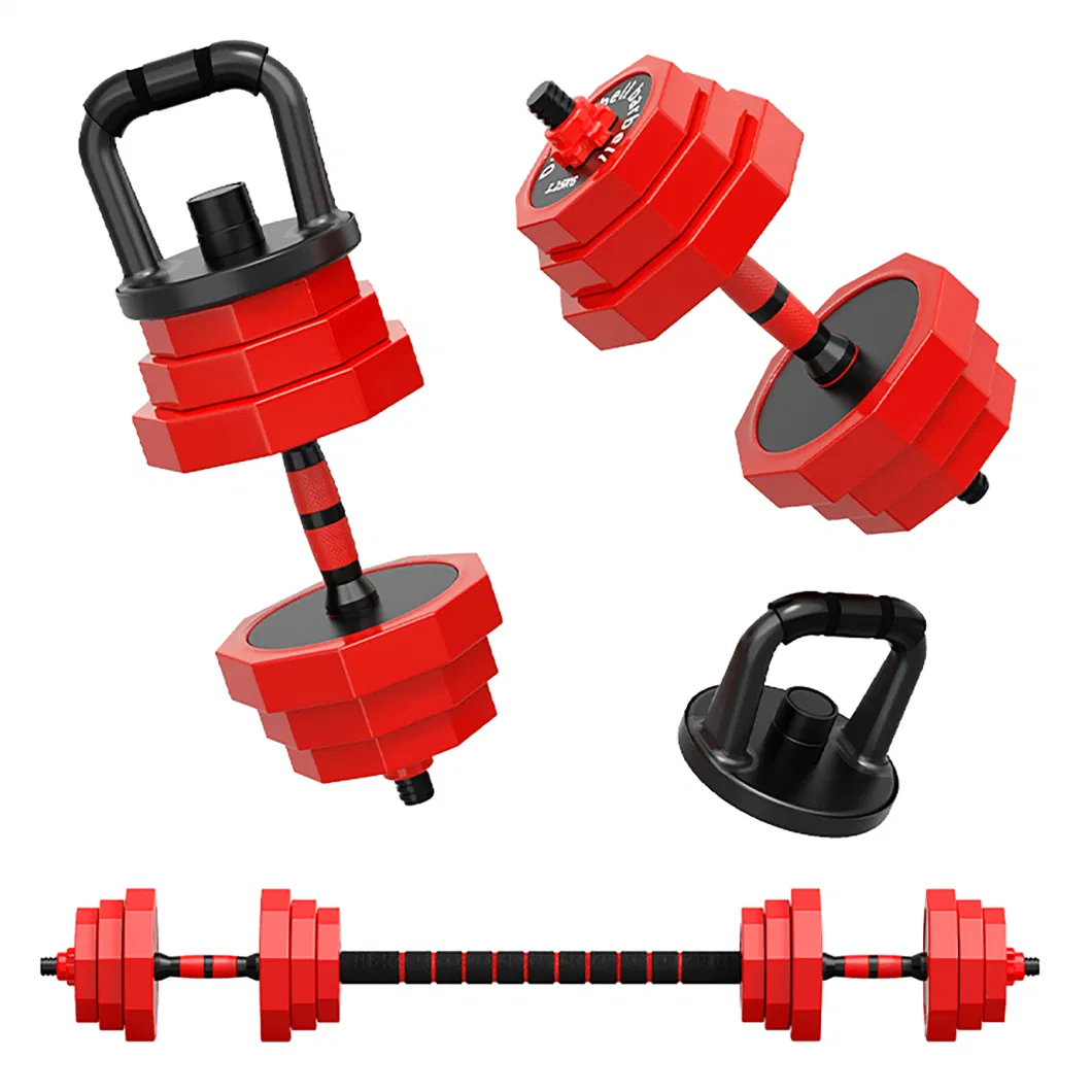 Dumbbells Colored 10/15/20/25/30/40kg 2 In1 Adjustable Barbell Kettle Bell Dumbbell Set Cast Iron Cement Dumbbell Sets