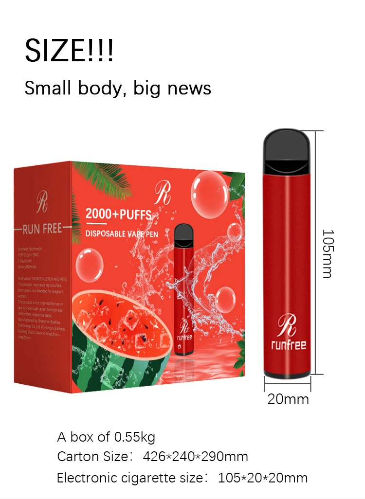in Stock Runfree Different Styles E Cigarettes Portable Vaporizer Pen 2000 Puffs Vaporlax Fast Ship