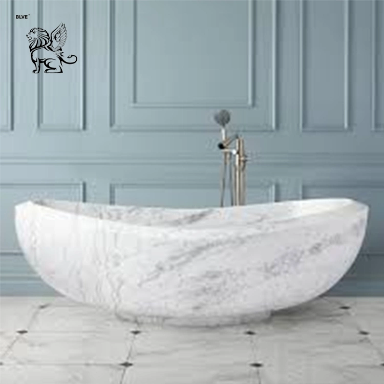 Polish Marble Custom-Made Freestanding Round Solid Natural Stone Bathtub Mbbg-13