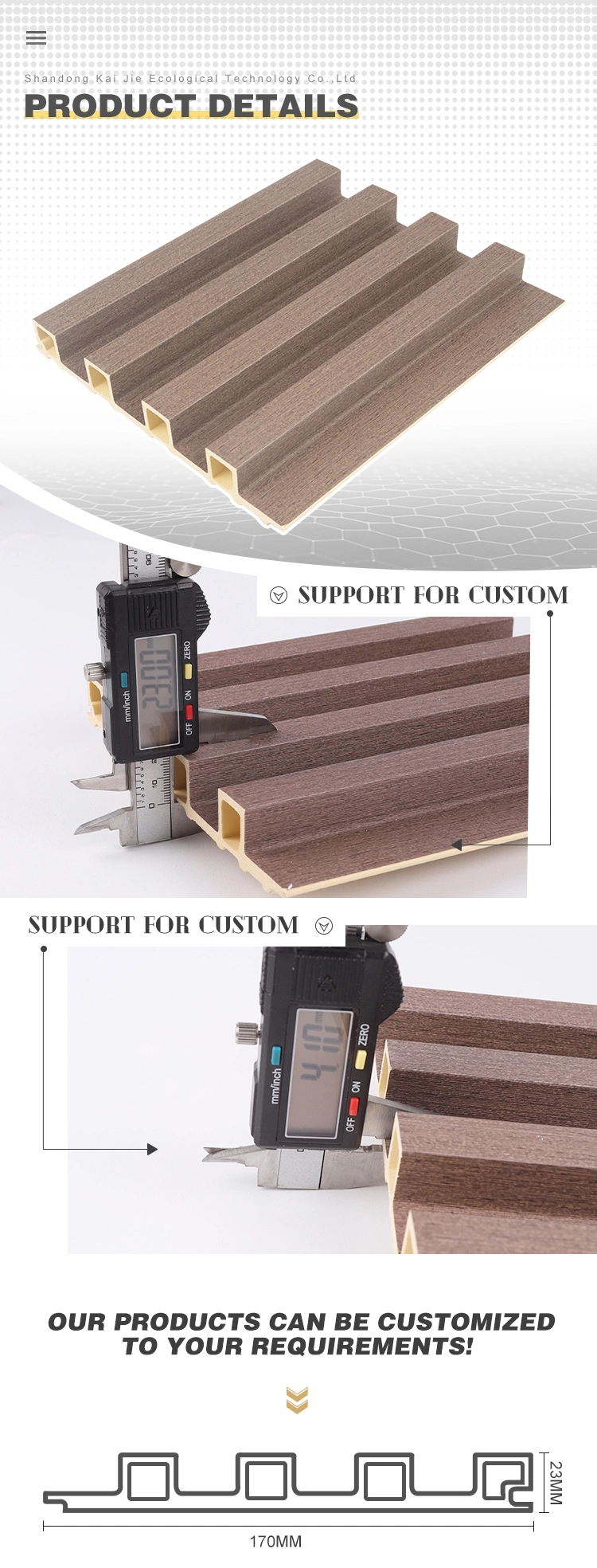 WPC Wood Wall Panel Fluted Great Wall Panels Decorative Wood Alternative Interior Decoration Can Be Waterproof and Fireproof