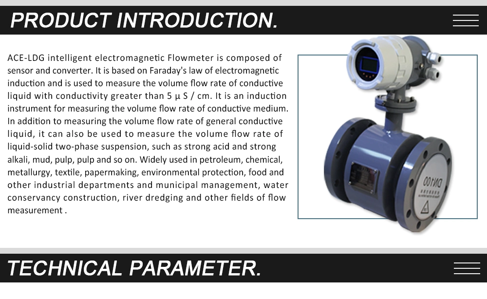 Good Price Flow Meter Electromagnetic Flowmeter for Water, Sewage, Chemical