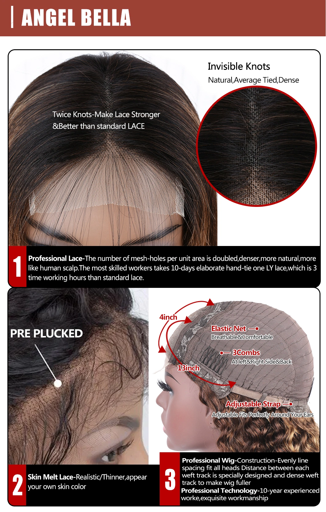99j 13× 4 Lace Front Human Hair Wig Raw Virgin Hair Wigs