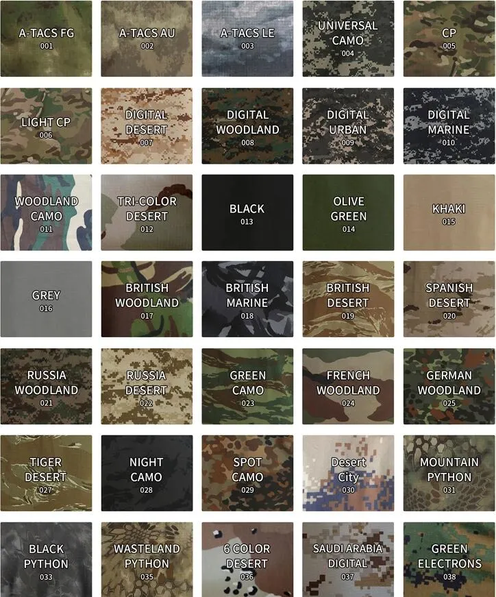 65% Polyester 35% Cotton Blend Woven Army Style Print Camouflage Military Style Uniform Fabric